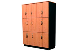 mueble Escolar, mueble universitario, Lockers de Melamina de
1 a 15 Casilleros. Estructura, puertas y repisas de aglomerado melamina 500 ciclos en 18 mm. de espesor. www.yolae.cl